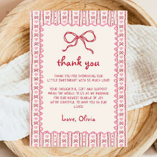 A Little Sweetheart Valentine's Baby Shower Thank You Card