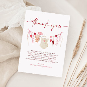 A Little Sweetheart Valentine's Baby Shower Thank You Card