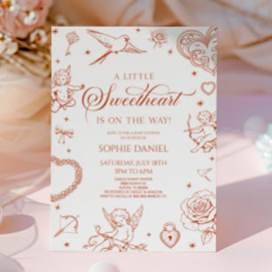 A Little Sweetheart Valentine's Day Baby Shower Invitation