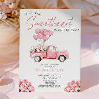 A Little Sweetheart Valentine's Day Baby Shower Invitation