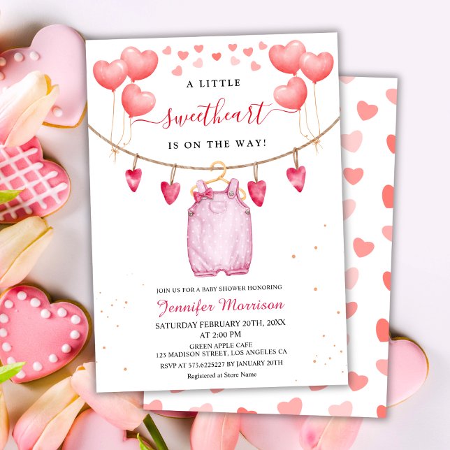 A Little Sweetheart | Valentine's Day Baby Shower Invitation (Creator Uploaded)
