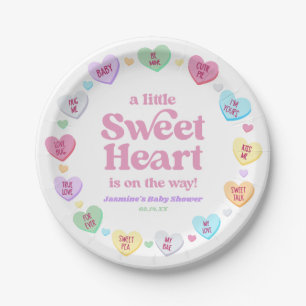 A Little Sweetheart Valentine's Day Baby Shower Paper Plate