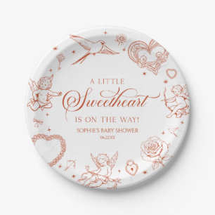 A Little Sweetheart Valentine's Day Baby Shower Paper Plate