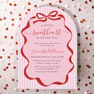A Little Sweetheart Valentines Girl Baby Shower Invitation