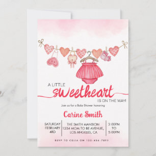 A little Sweetheart Valentine's  Girl Baby Shower Invitation