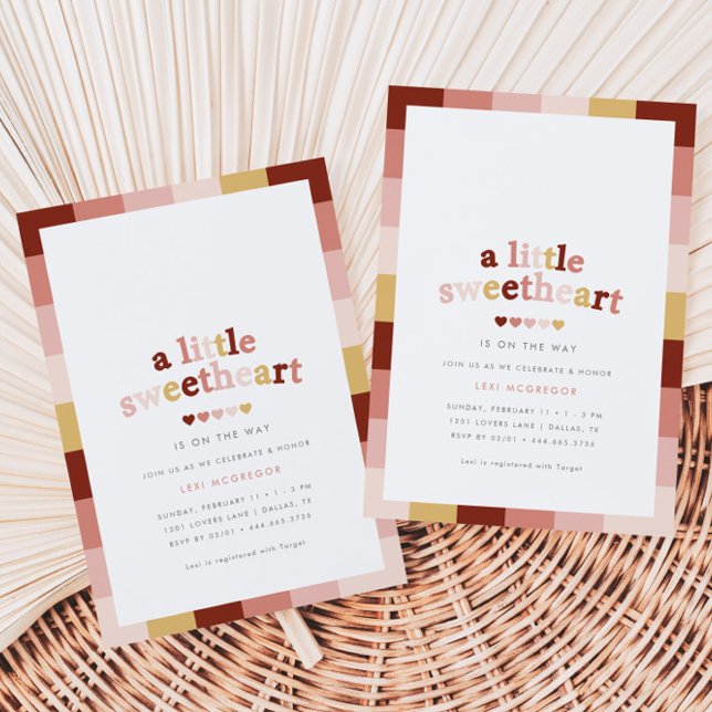 A Little Sweetheart Valentines Vintage Baby Shower Invitation (Creator Uploaded)