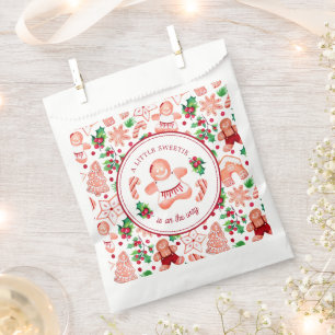 A Little Sweetie Gingerbread Christmas Baby Shower Favour Bags