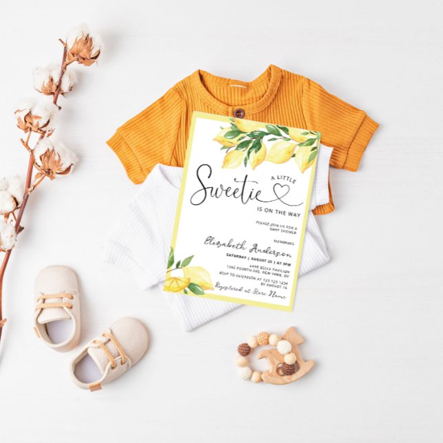 A little Sweetie Lemon Baby Shower Invitation (Creator Uploaded)