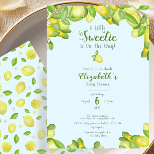 A Little Sweetie Lemon Boy Baby Shower Invitation