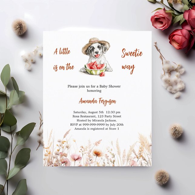 A little Sweetie puppy dog Baby Shower invitation (Creator Uploaded)