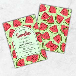 A Little Sweetie Summer Watermelon Baby Shower  Invitation