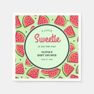 A Little Sweetie Summer Watermelon Baby Shower Napkin