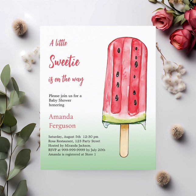 A little Sweetie watermelon Baby Shower invitation (Creator Uploaded)