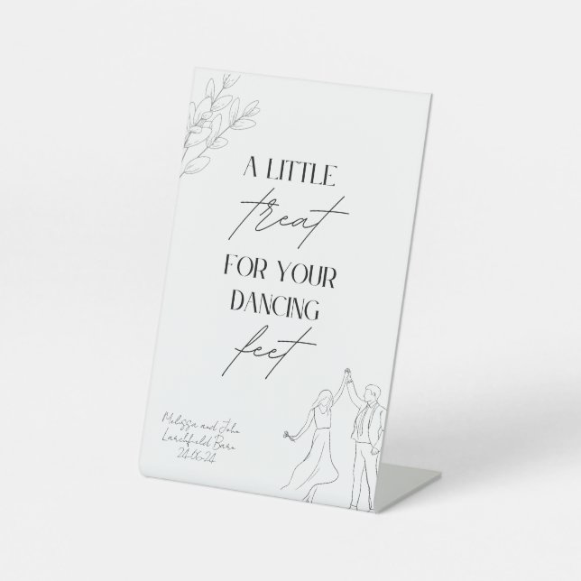 A Little Treat For Dancing Feet Shoes Minimalist Pedestal Sign (Front)