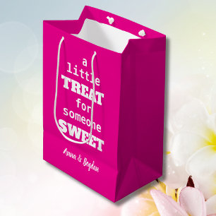 A Little Treat For Someone Sweet Hot Pink Vlentine Medium Gift Bag