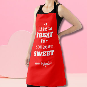 A Little Treat For Someone Sweet Red Valentine Apron