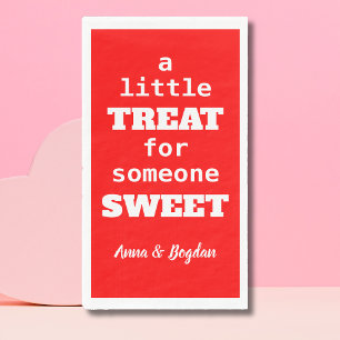 A Little Treat For Someone Sweet Red Valentine Napkin