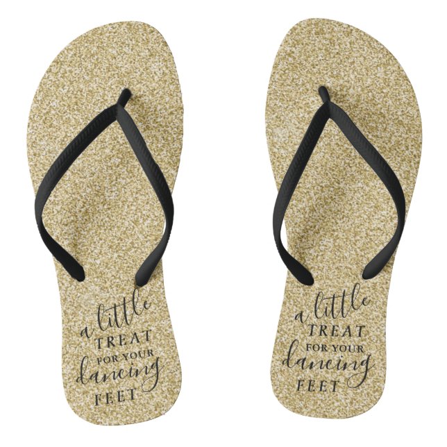 A Little Treat For Your Dancing Feet- Gold Glitter Jandals (Footbed)