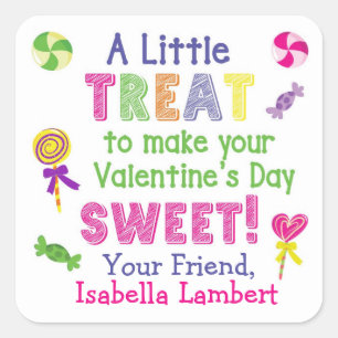 A Little Treat to Make Your Valentine's Day Sweet  Square Sticker