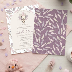A Little Turkey is on the Way Autumn Baby Shower Invitation