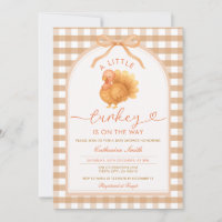 A little Turkey is on the way Baby Shower Gingham