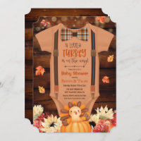 A Little Turkey Rustic Baby Shower Invitation