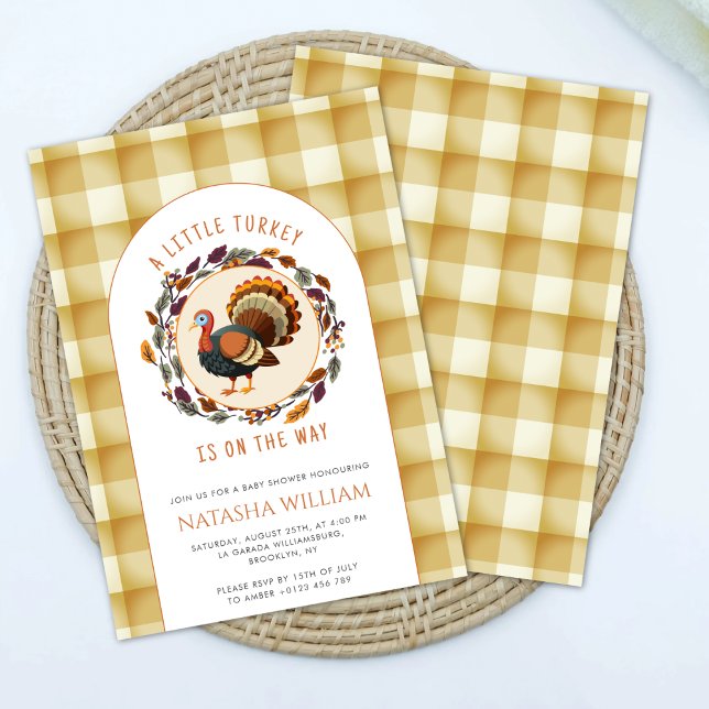 A Little Turkey Thanksgiving Baby Shower Invitation (Creator Uploaded)