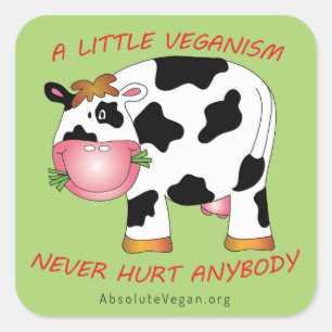 A little veganism never hurt anybody sticker (Cow)