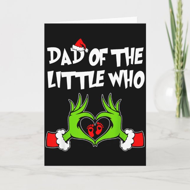 A Little Who Is Due Christmas Pregnancy Announceme Card (Front)