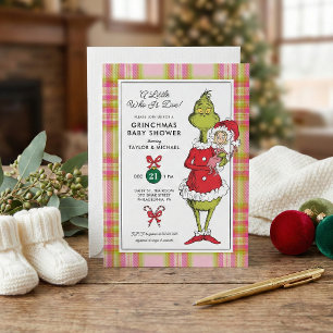 "A Little Who Is Due!" Grinchmas Baby Shower Holiday Card