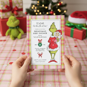 "A Little Who Is Due!" Grinchmas Baby Shower Holiday Card