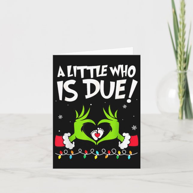 A Little Who Is Due Pregnancy Announcement Christm (Front)