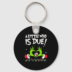 A Little Who Is Due Pregnancy Announcement Christm Key Ring