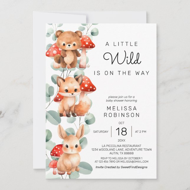 A little Wild is on the way Invitation (Front)