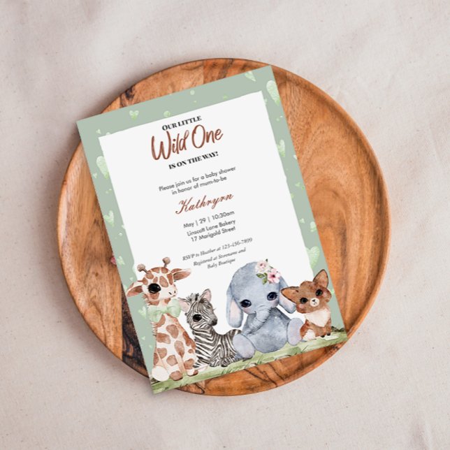 A little Wild One Animal Baby Shower Invitation (Creator Uploaded)