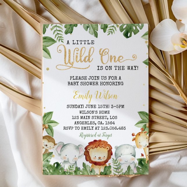 A Little Wild One Animals Baby Shower Invitation (Creator Uploaded)