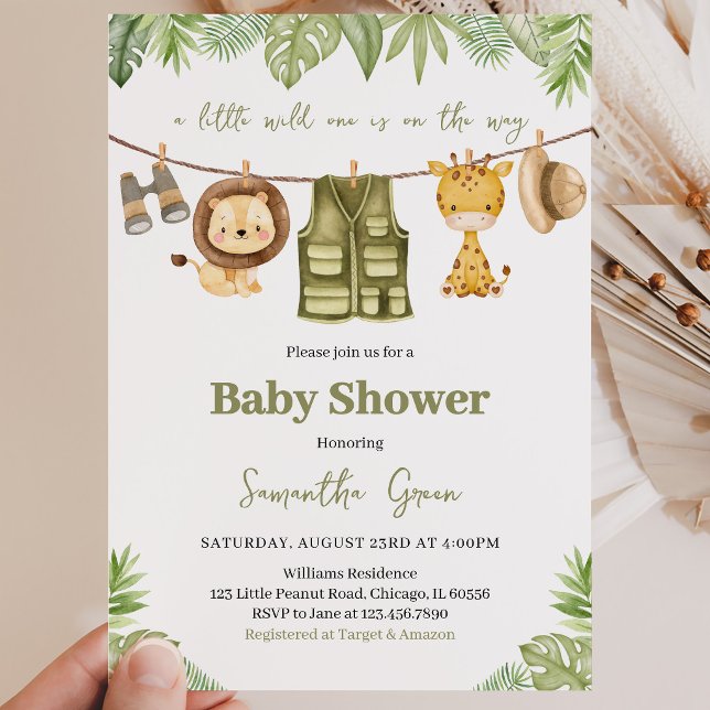 A Little Wild One Baby Shower Invitation (Creator Uploaded)