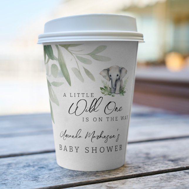 A Little Wild One Elephant Baby Shower Party Paper Cups (Creator Uploaded)