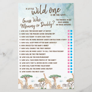 A Little Wild One Guess Who? Baby Shower Game