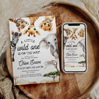 A Little Wild One Invitation | Safari Baby Shower