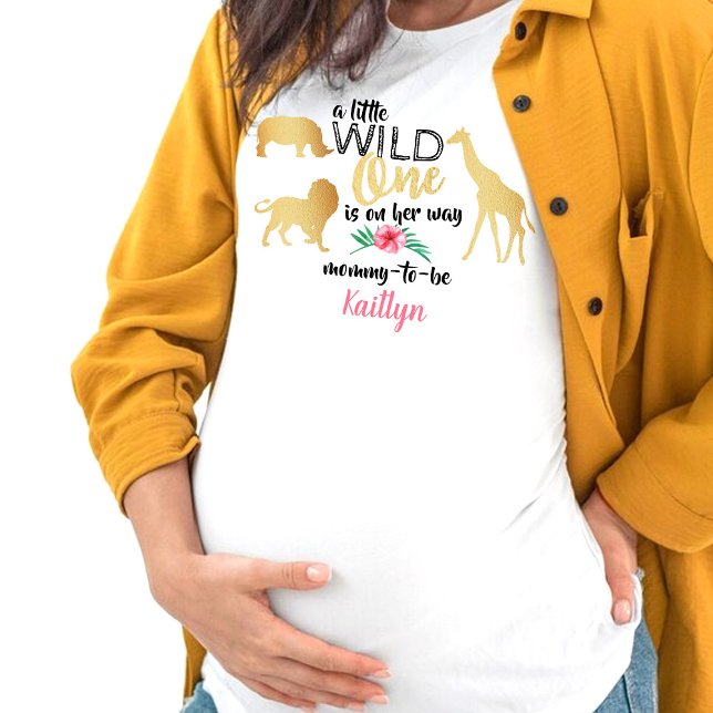 A Little Wild One Is On Her Way Boys Baby Shower T-Shirt (Creator Uploaded)