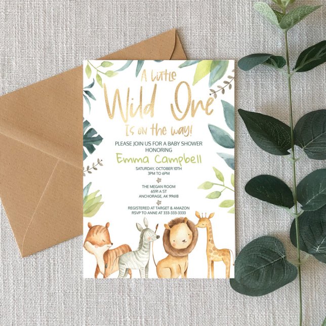 A Little Wild One Is On The Way Animal Baby Shower Invitation (Creator Uploaded)
