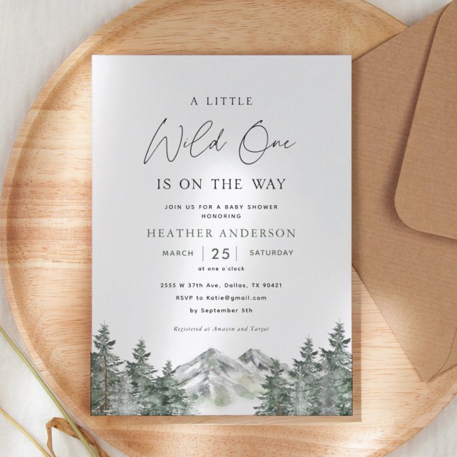 A Little Wild One Is On The Way Baby Shower Invitation (Creator Uploaded)