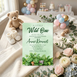 A Little Wild One Is On The Way Baby Shower Invitation