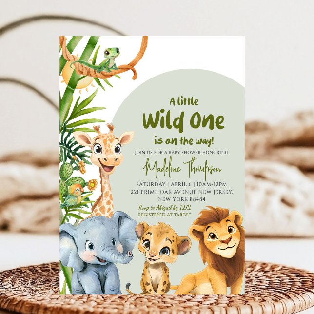 A Little Wild One is on the Way Safari Baby Shower Invitation (Creator Uploaded)