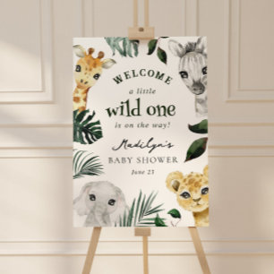 A Little Wild One Jungle Baby Shower Welcome Sign