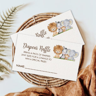 A Little Wild One Safari Animals Baby Shower Enclosure Card