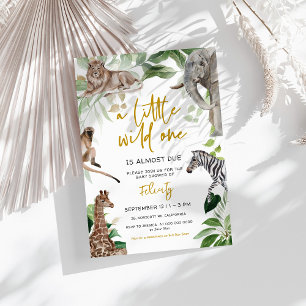 A little wild one safari animals Baby Shower  Invitation