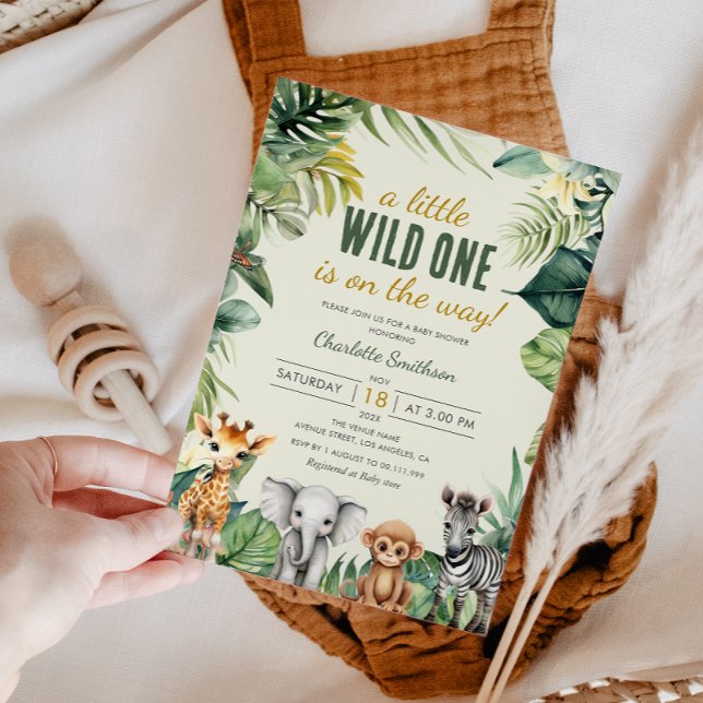 A Little Wild One Safari Animals Baby Shower Invitation (Creator Uploaded)