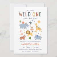 A Little Wild One Safari Baby Animals Baby Shower